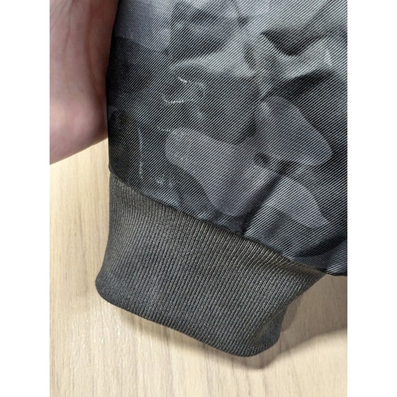 Members Only Bomber Jacket Black Camo Zip Flight Satin Hooded Grunge Mens M A057 - Picture 3 of 14